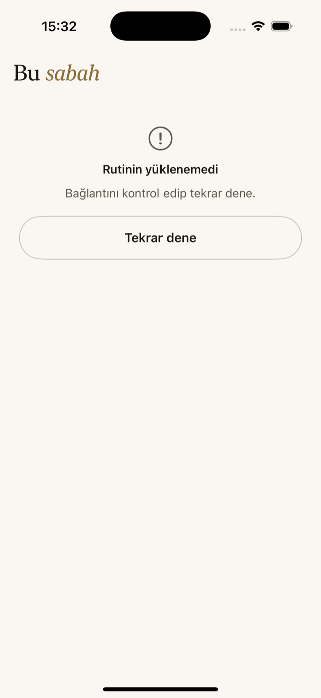 Kişisel bakım rutini ekranı